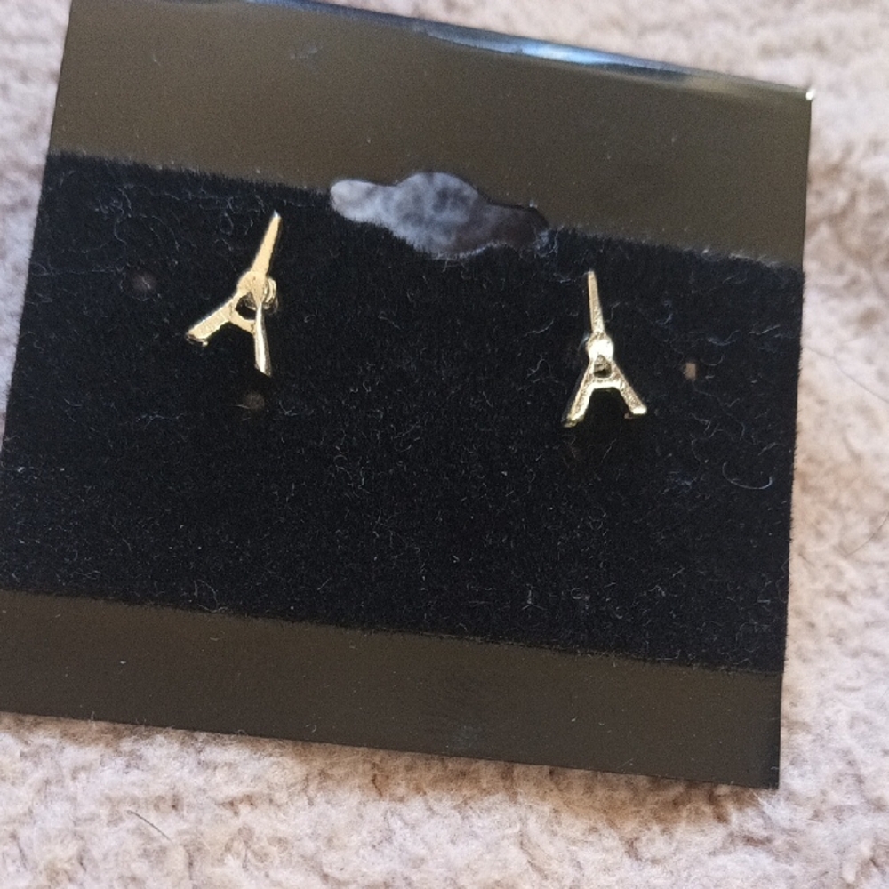Gold Initial 'A' Earrings